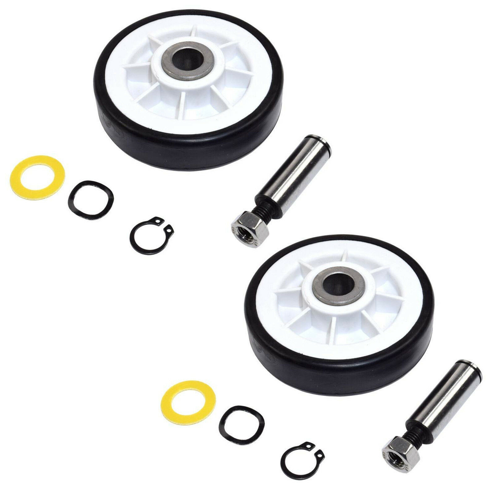 2-Pack HQRP Drum Roller Wheel w/ Shaft for Maytag 303373K WP12001541 AP4008534 - $28.55