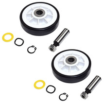 2-Pack HQRP Drum Roller Wheel w/ Shaft for Maytag 303373K WP12001541 AP4... - $27.61