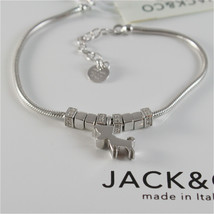 925 RHODIUM SILVER JACK&CO BRACELET WITH JACK RUSSEL TERRIER DOG  MADE IN ITALY image 2