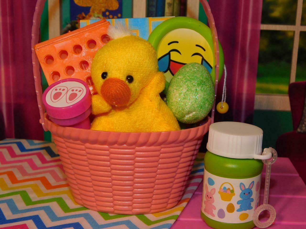 Primary image for 18" Doll Easter Basket Yellow Duck Pink fits Our Generation & American Girl Lot