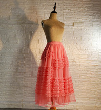 Lady Plum Midi Tulle Skirt Holiday Outfit Romantic Tiered Tulle Skirt Plus Size  image 9