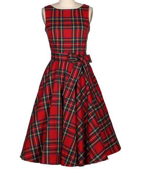 Fashion Women's Red Stripes One-piece Dress Sleeveless with bow tie 2019