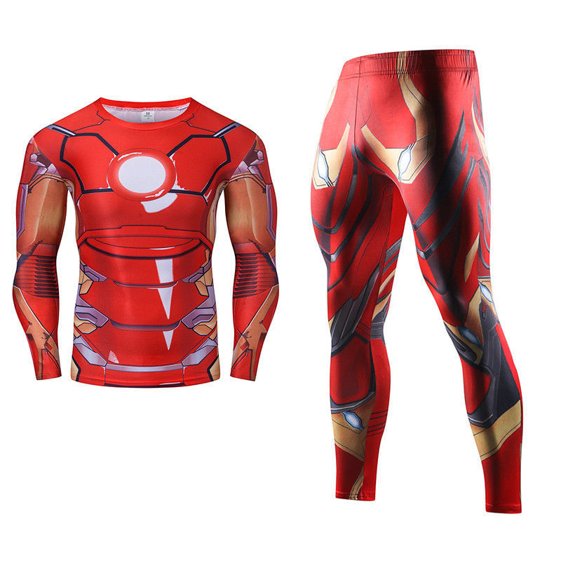 Hot 2018 Superhero Ironman Men T Shirts Compression Tights Pants ...
