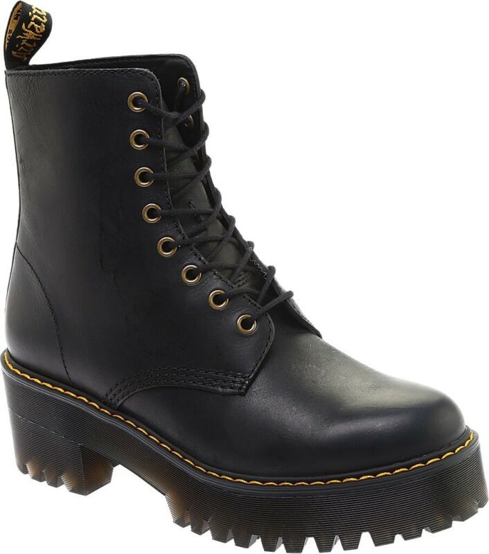 Dr. Martens Shriver Hi 8-Eye Ankle Boot (Women’s) in Black Burnished ...