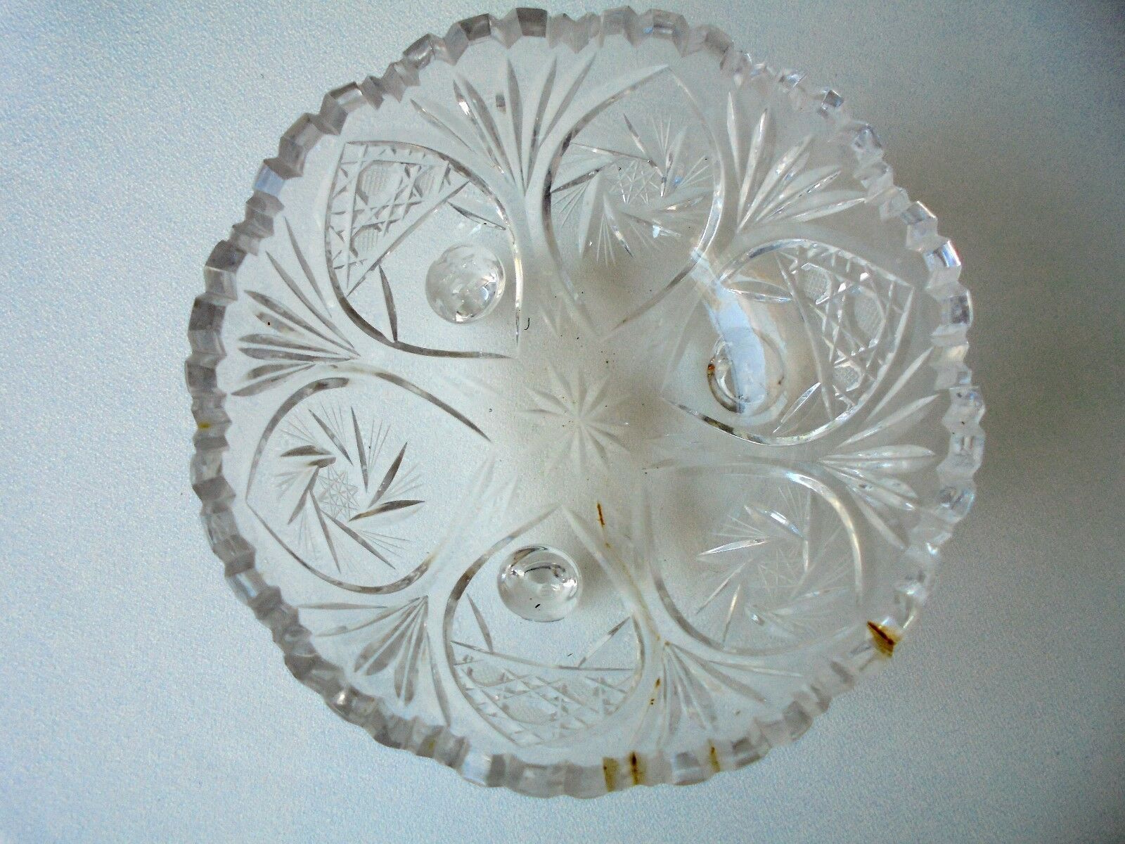 Vintage 1940's Clear Crystal Hand Cut 5