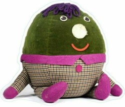 x2 10x9cm Shaped Vinyl Stickers Humpty Dumpty TV retro children 1970s pl... - $4.98