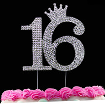 16th Birthday Cake Toppers Sweet 16 Cake Topper Princess Crown Silver Ca... - $14.26