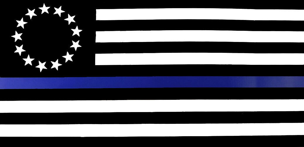 Lot of 6 Betsy Ross Historical Thin Blue Line Police Vinyl Decal Bumper Sticker - $13.88