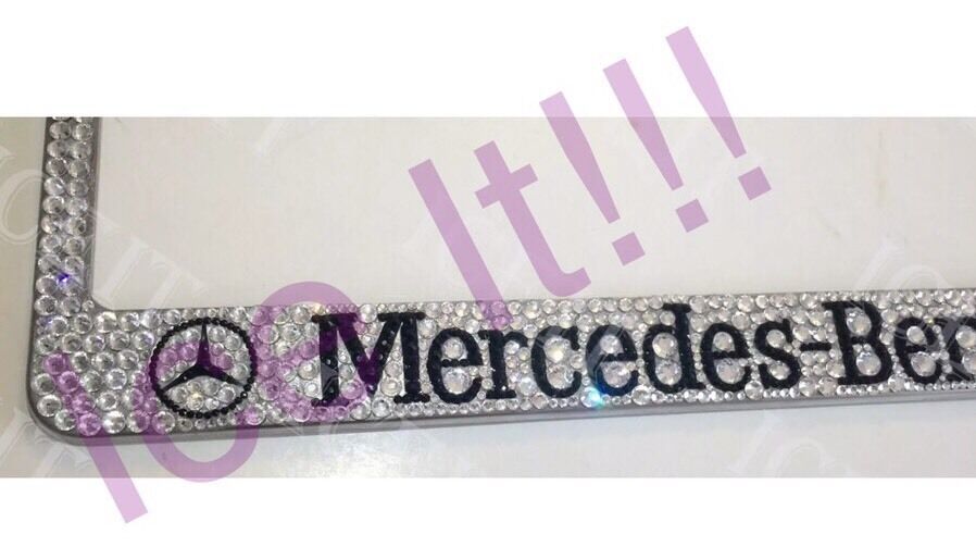 Mercedes Benz W Logo Stainless license plate frame made with Swarovski