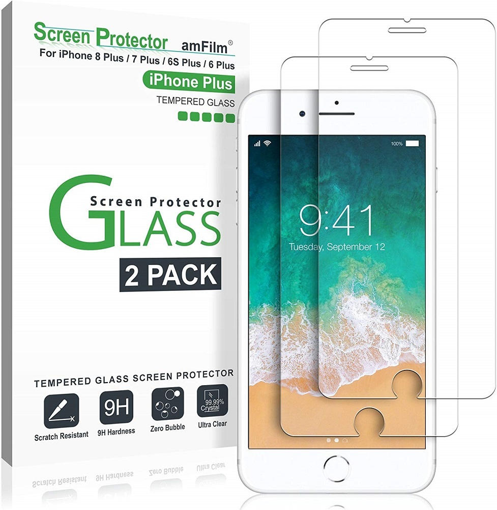 amFilm Glass Screen Protector for iPhone 8 Plus, 7 Plus, 6S Plus, 6 Plus5.5 Inch