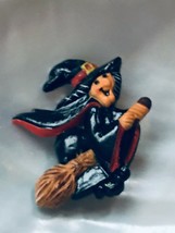 Vintage Hallmark Cards Marked Plastic Flying Black Witch Halloween Holid... - $9.49