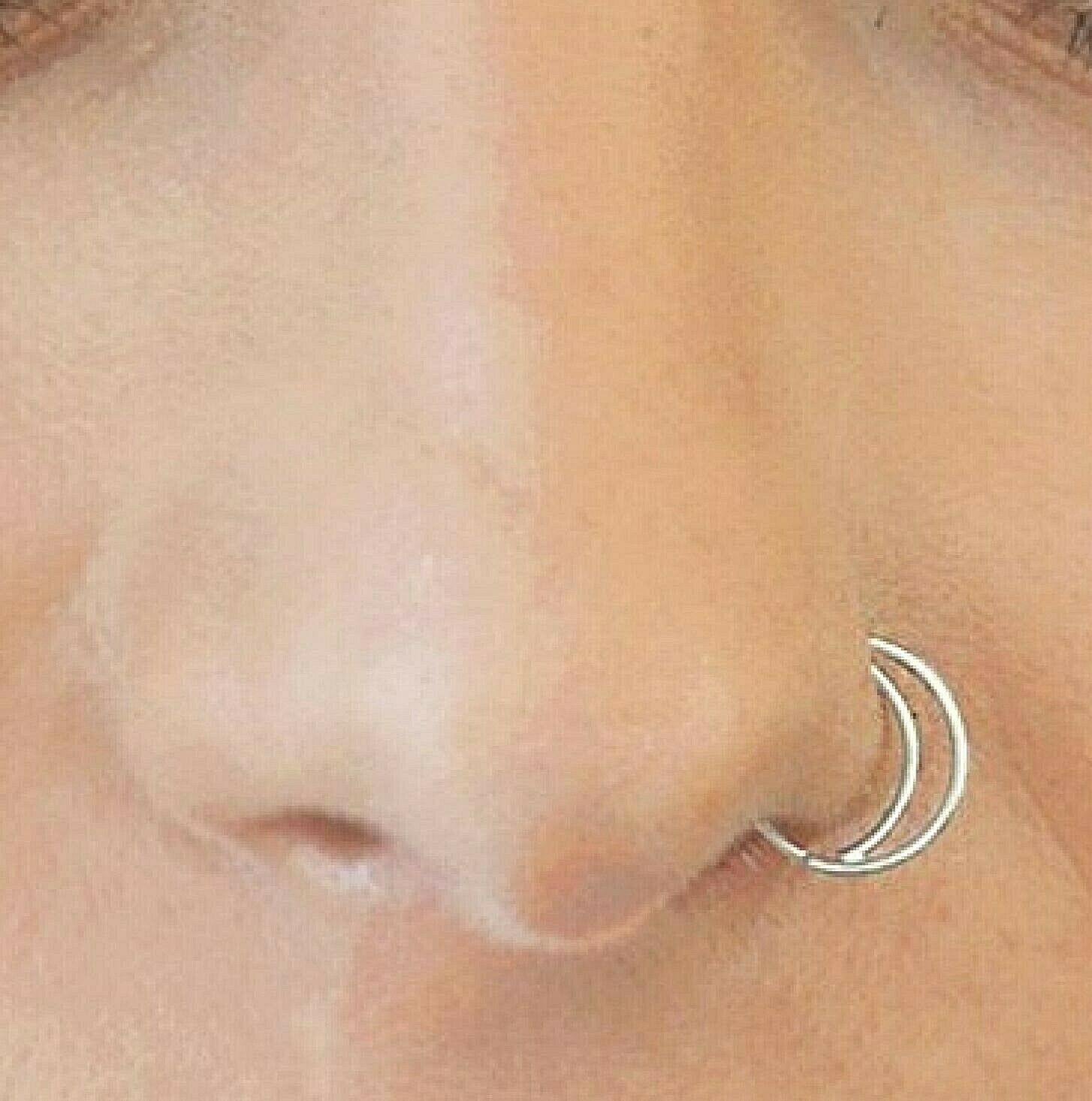 Nose Ring 10mm Moon Creole Hoop 20g 08mm 316l Steel Septum Earring