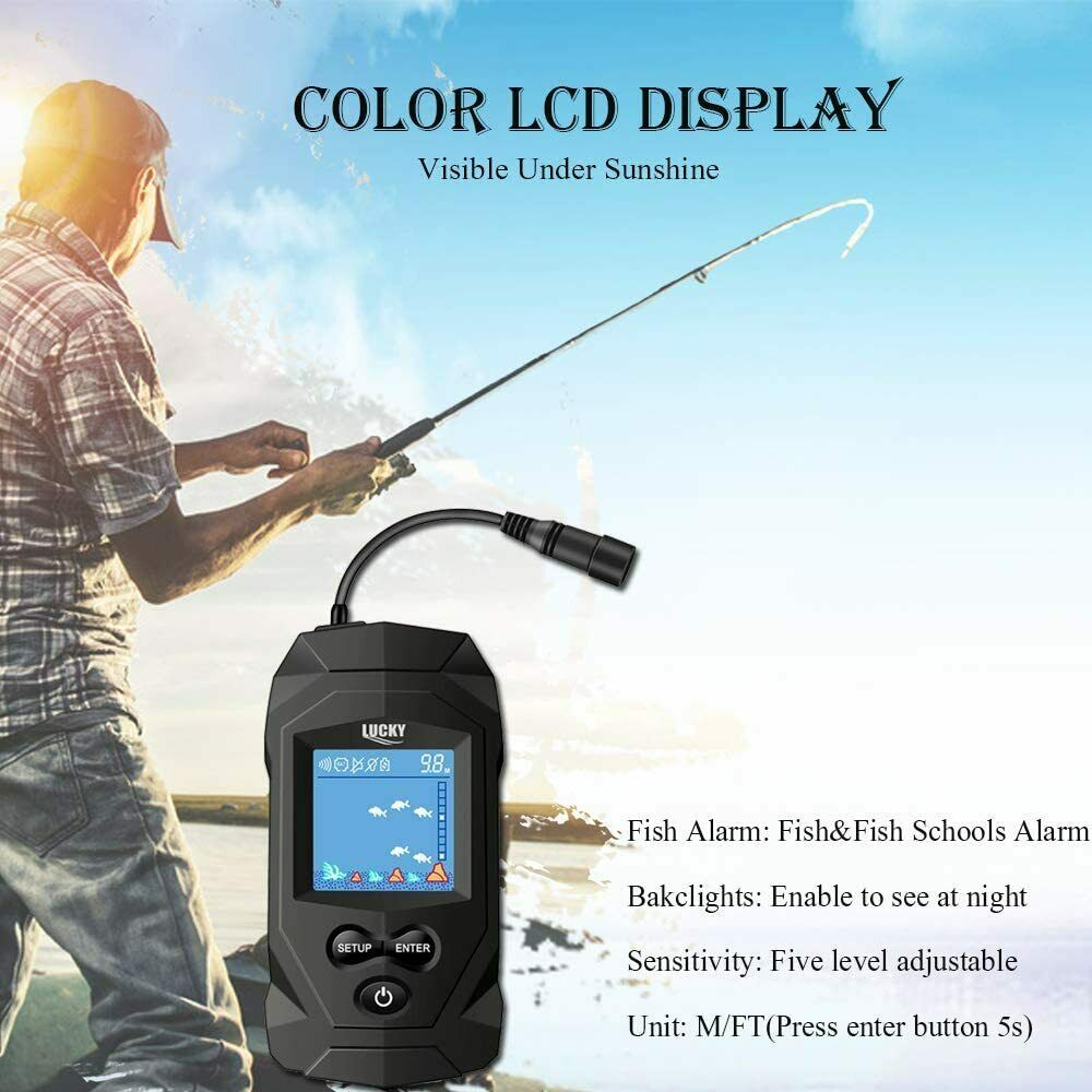 LUCKY Portable Fish Finders Wired Transducer Kayak Fish