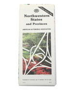 Map Northwestern States Provinces AAA American Automobile Association Re... - $14.97