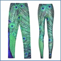 Peacock Printed Skin Tight Stretch High Waist Fashion Leggings in Many Sizes image 2