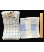 Baby Blankets Blue Carters Dog Thank Heaven For Little Boys &amp; Plaid Chec... - $39.55