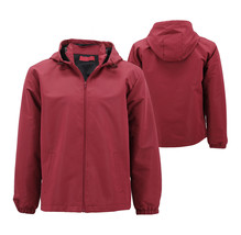Red Label Men's Lightweight Nylon Hooded Water Resistant Zip Up Rain Jacket