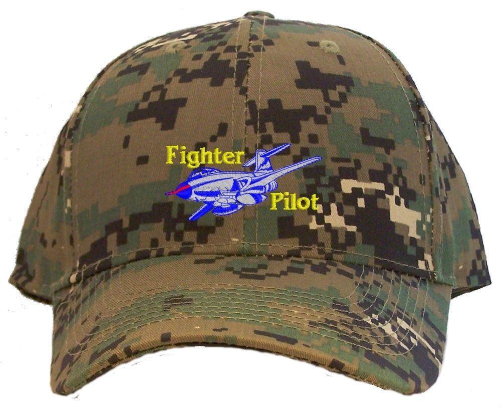 Fighter Pilot Embroidered Baseball Cap Available in 7 Colors Hat Reproductions