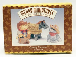 VINTAGE 1996 Hallmark Cowboy Cameron Merry Miniatures Set of 3 - $14.84
