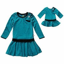 Dollie Me Girl 4-14 and 18" Doll Teal Black Jacquard Dress Clothes American Girl - $27.99+