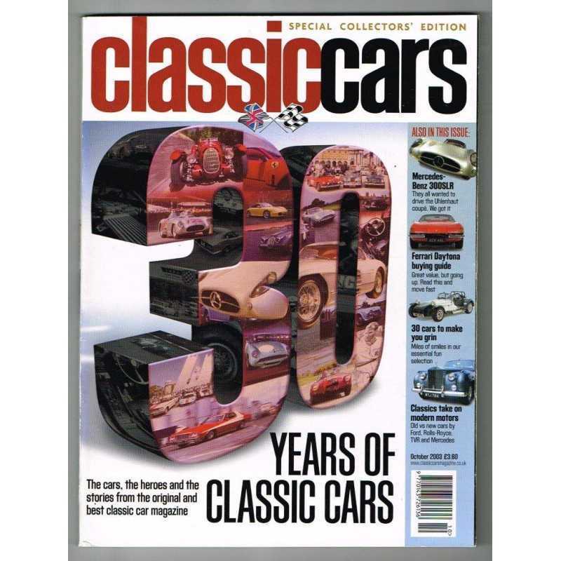 Classic Cars Magazine October 2003 mbox3087/c 30 Years of Classic Cars