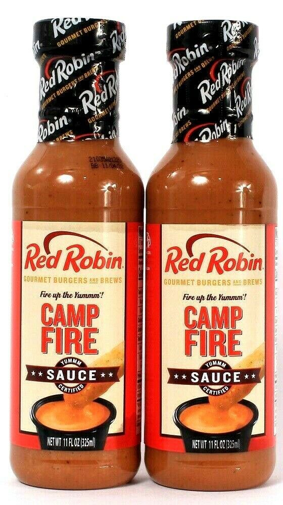 2 Bottles Red Robin 11 Oz Camp Fire Yummm Sauce Certified Best By 11/4/2022 BBQ & Hot Sauces