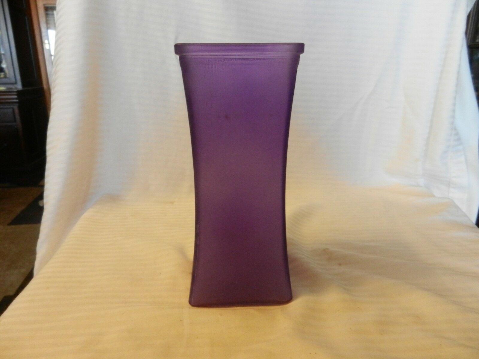 Purple Square Glass Vase, Tapered Design 8.25" Tall Vases
