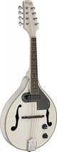 White acoustic-electric bluegrass mandolin with nato top - $215.99