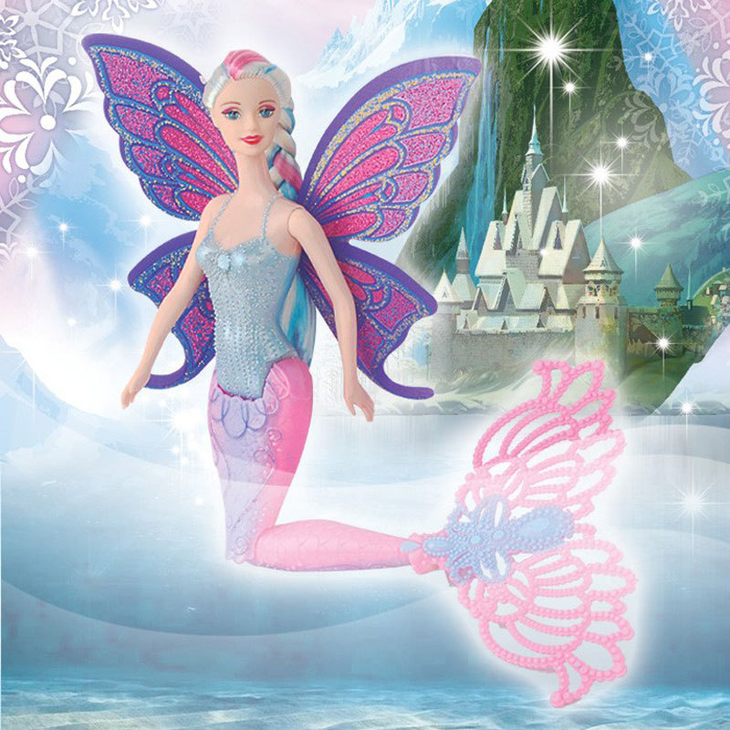 Fashion Swimming Mermaid Doll Girls Magic Classic with Butterfly Wing Toys Gift