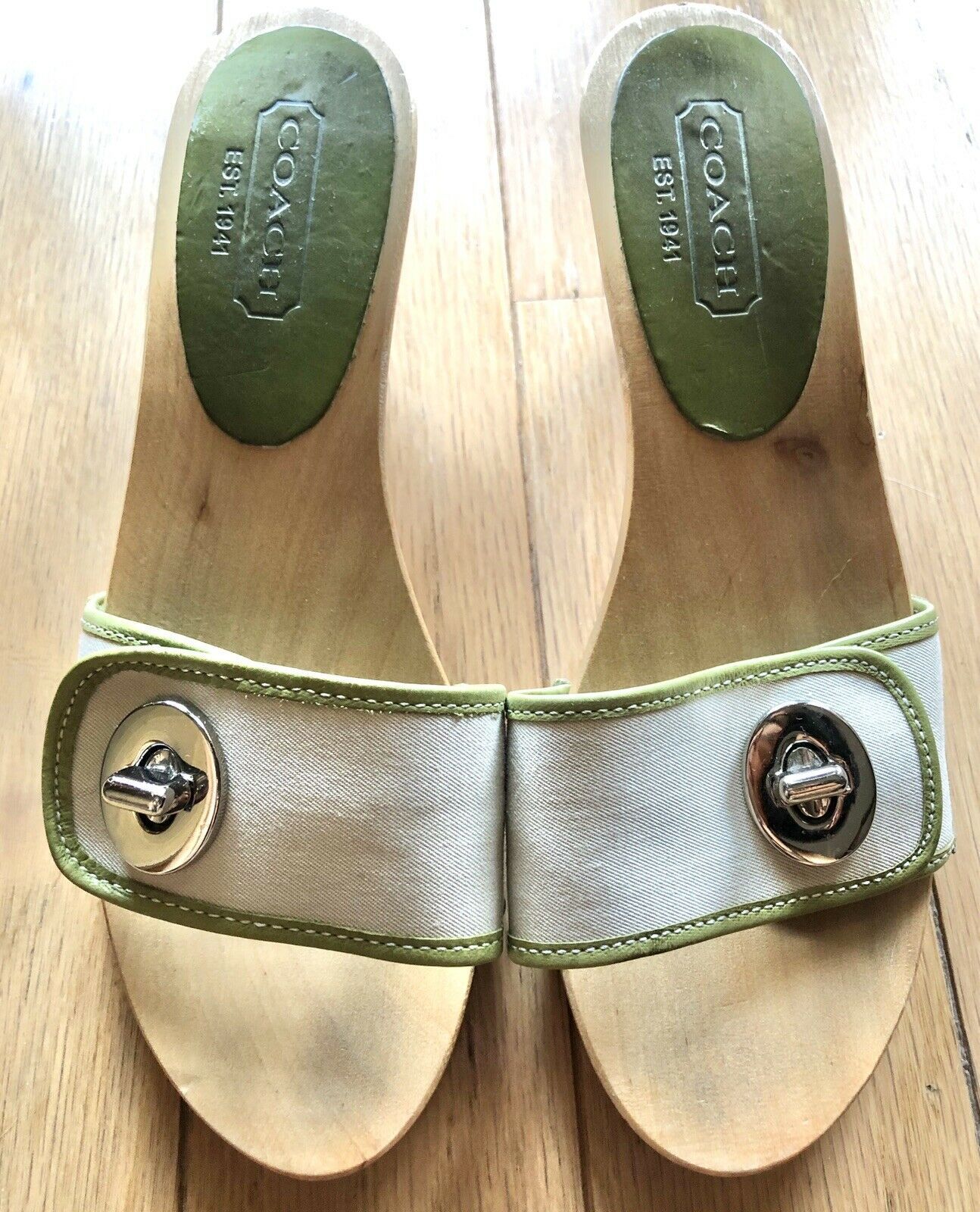 coach wooden sandals