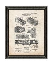 Concrete Wall for Buildings Patent Print Old Look with Black Wood Frame - $24.95+