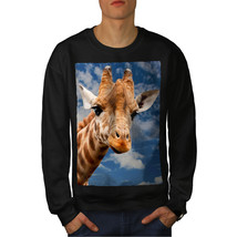 Giraffe Sky Wild Animal Jumper Blue Safari Men Sweatshirt - $18.99