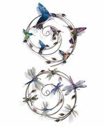 One 27" Round Metal Wall Decor Sprial Piece -Choice of Hummingbird or Dragonfly - £73.69 GBP