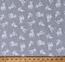 Flannel Lambs Sheep Baby Animals Gray Kids Cotton Flannel Fabric by Yard D279.41 - $8.99
