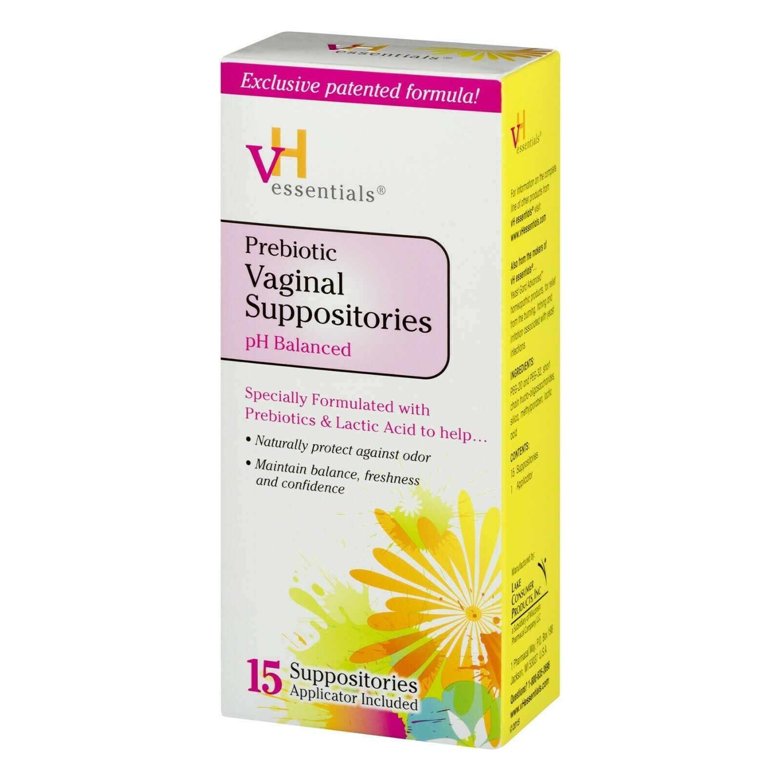 Vh Essentials Ph Balanced Prebiotic Vaginal Suppositories 15 Count Other Feminine Hygiene 2359