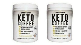  2 CafeGenix Keto Instant Coffee w/ Coconut MCT&#39;s Keto Diet 7.93 OZ Exp:... - $45.00