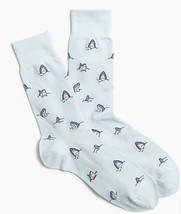 J. Crew Men's Trouser Socks Shark Print One Size Light Blue - $12.00