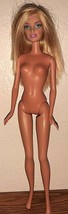 Mattel Blond Barbie Doll NUDE with deep bite marks/scratches on the righ... - $9.90
