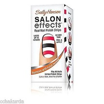 Nail color 16 polish strips 530 STRIPE OUT Red Black Sally Hansen Salon Effects - $6.00