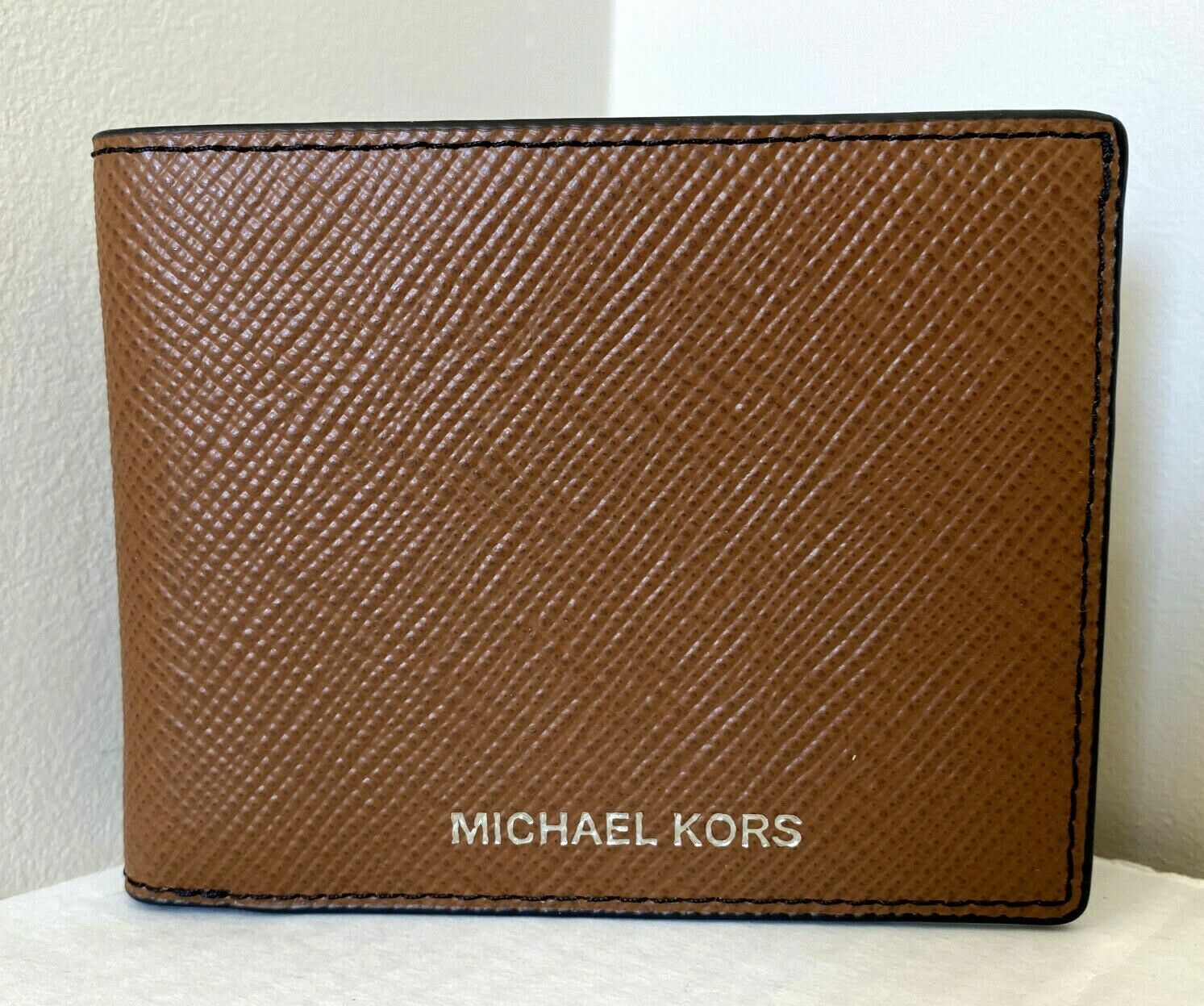 New Michael Kors Harrison Men's Slim Billfold wallet Leather Luggage