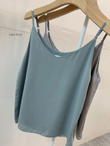 Women Summer Chiffon Tanks V-Neck Sleeveless Chiffon Tops Summer Wedding Tops  image 3