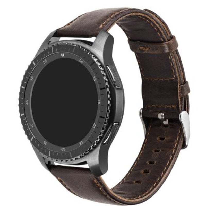 22Mm Genuine Leather Watch Band Strap For Samsung Gear S3 Frontier / Classic- De