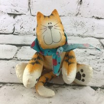 Tom Tom Kitty Cat Decorative Plush Orange Beanbag Stuffed Cartoon Country - $19.79
