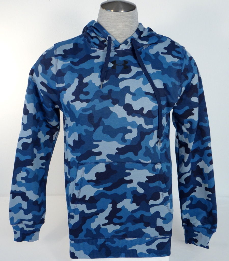 Men's Under Armour Coldgear Blue Camo Pullover Hoodie UM0622 ...