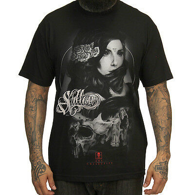 SULLEN CLOTHING FORGOTTEN PUNK SKULL ART ROSES GOTH TATTOO BLACK T ...