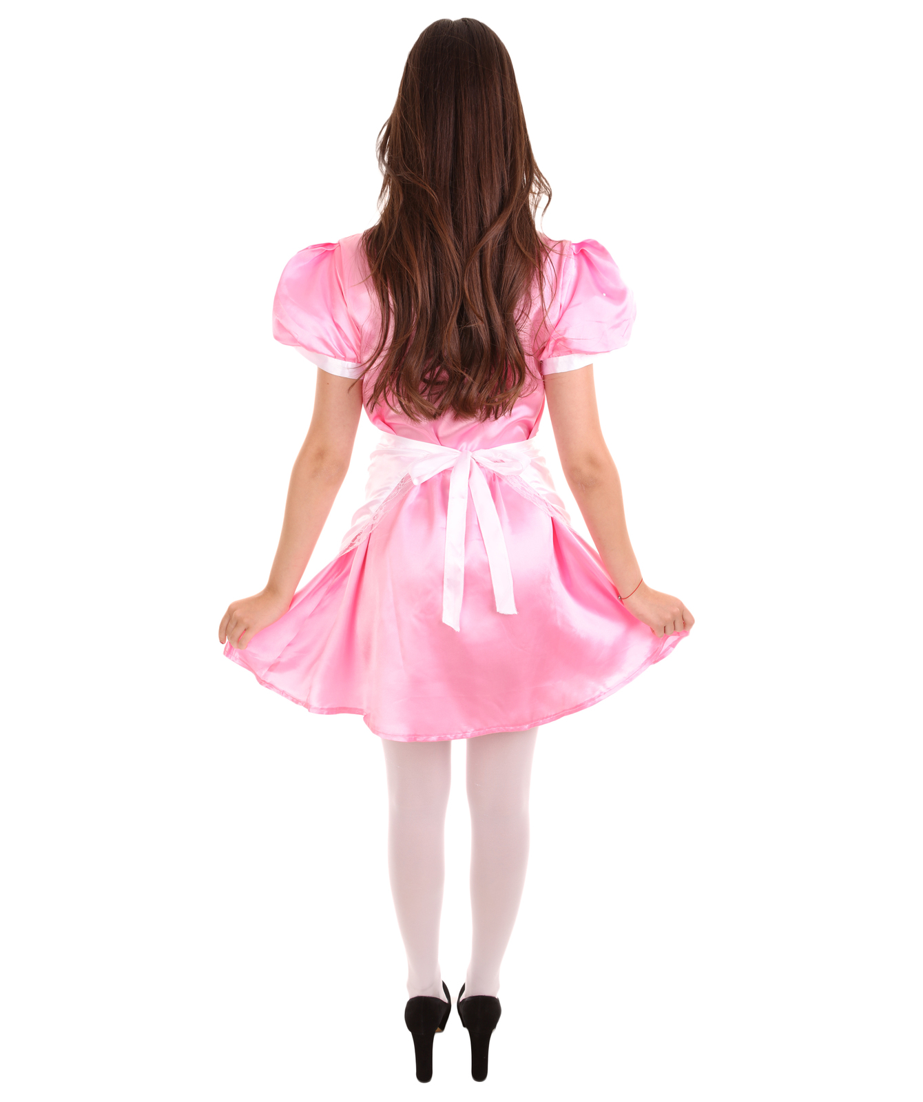 Adult Women's French Apron Maid Uniform Costume Light Pink Cosplay