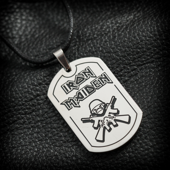 Handmade Stainless Steel Iron Maiden Pendant Necklace Medallion