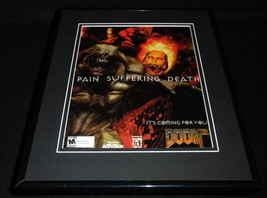 Doom 3 2004 Playstation 2 PS2 Framed 11x14 ORIGINAL Advertisement