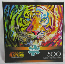 Buffalo 500 Piece Puzzle Amazing Nature STRIPES OF COLOR Tiger - $30.81