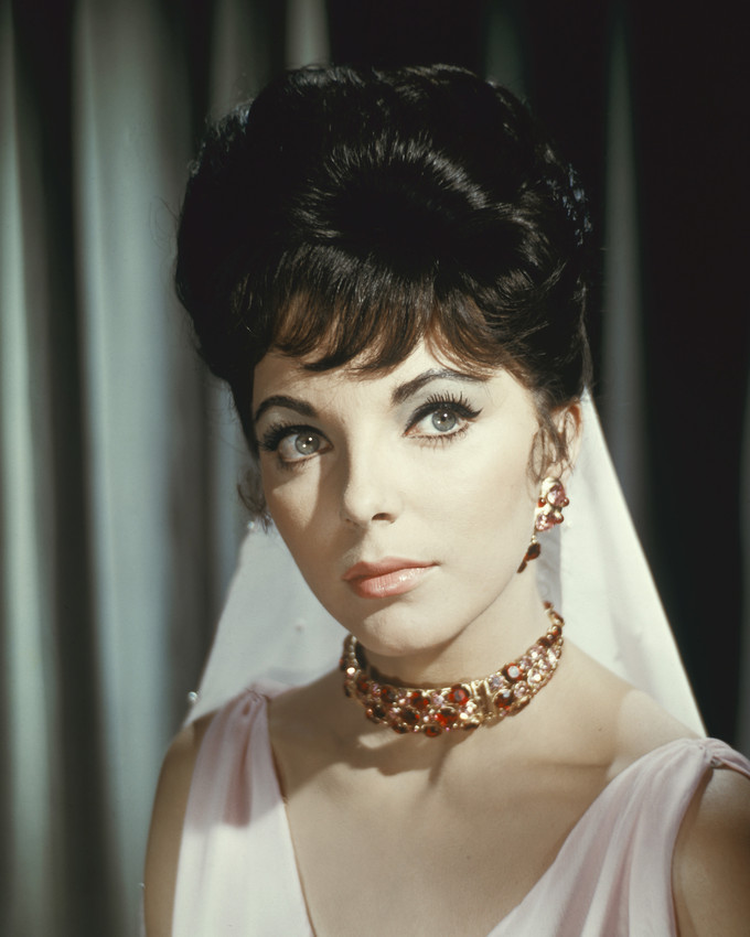 Joan Collins gorgeous head portrait veil necklace hair up 8x10 Photo ...